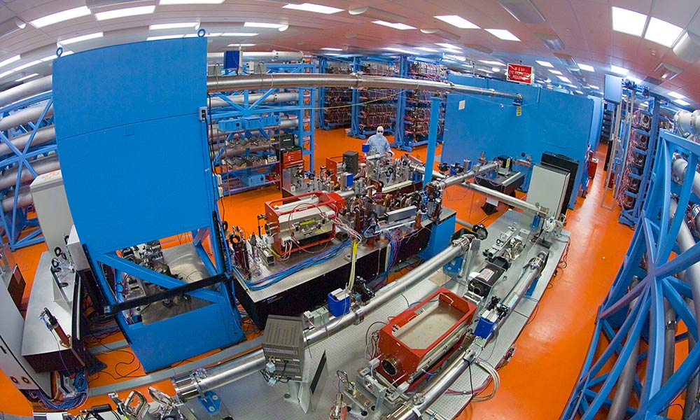 Technician in a laser bay at the Laboratory for Laser Energetics